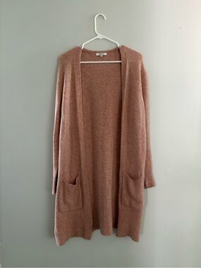 Madewell Dusty Rose Open-Front Kent Cardigan